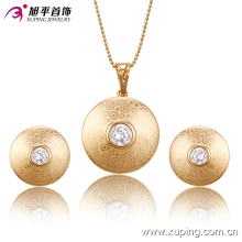 63636 Xuping wholesale gemstone jewellery special hat shaped gold jewelry set inlaid with single white stone